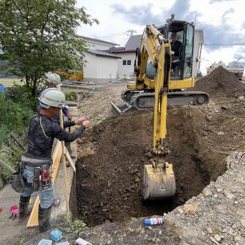 松前郡福島町擁壁工事始まりました。