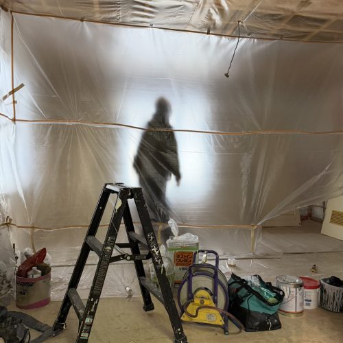 建具吹付塗装中です！